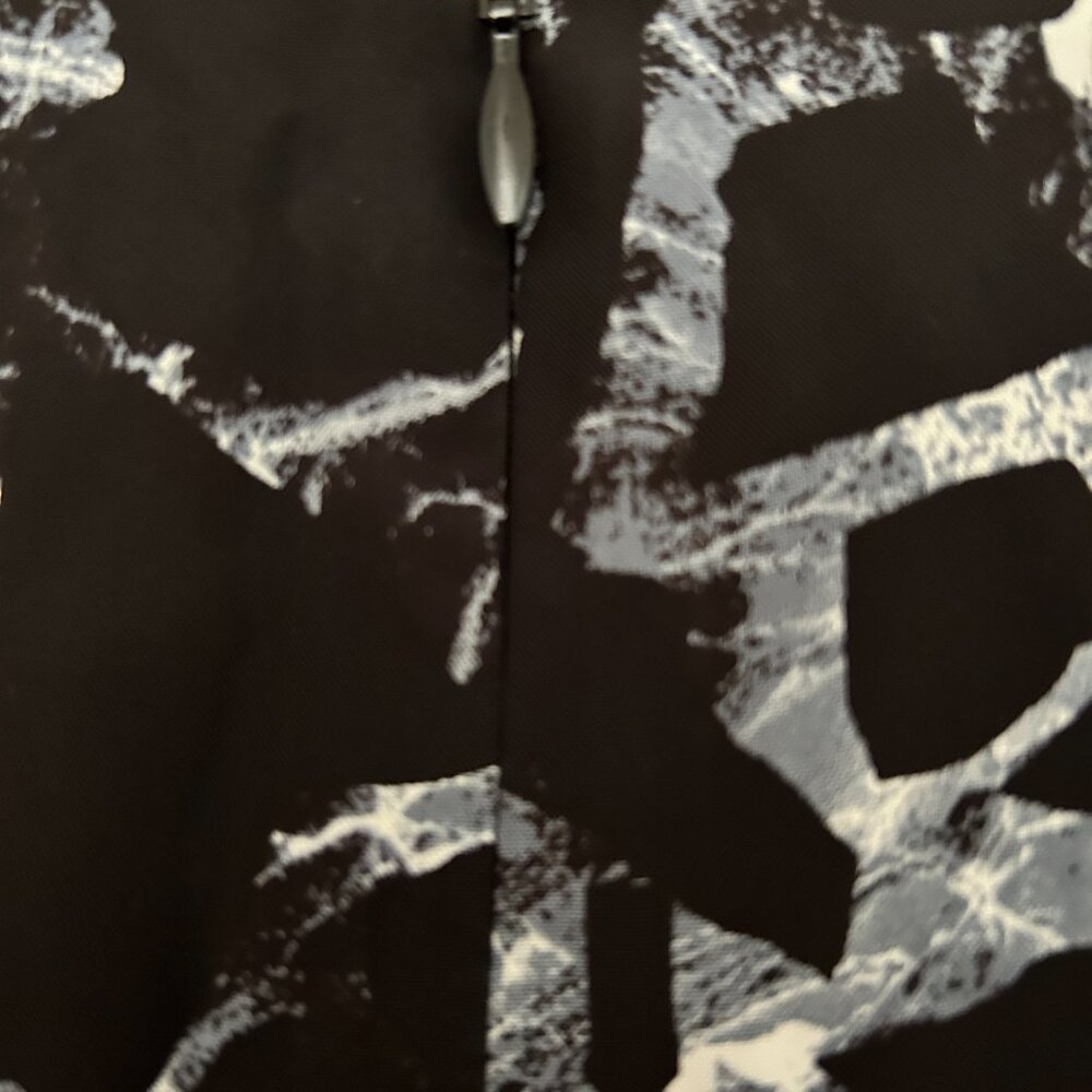 Balenciaga Sleeveless-Blouse-Black/Wht Marble Print- Sz 36-Acetate/Silk - Picture 6 of 9